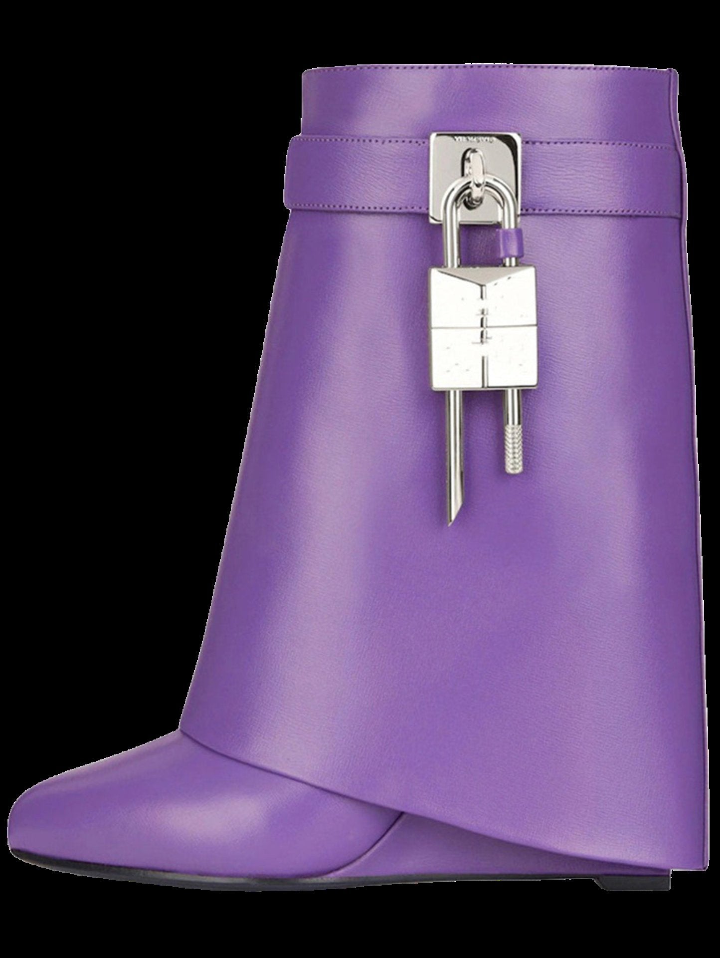 Ironveil Warden Boots – Wide Tube Gothic Wedge Slip-On