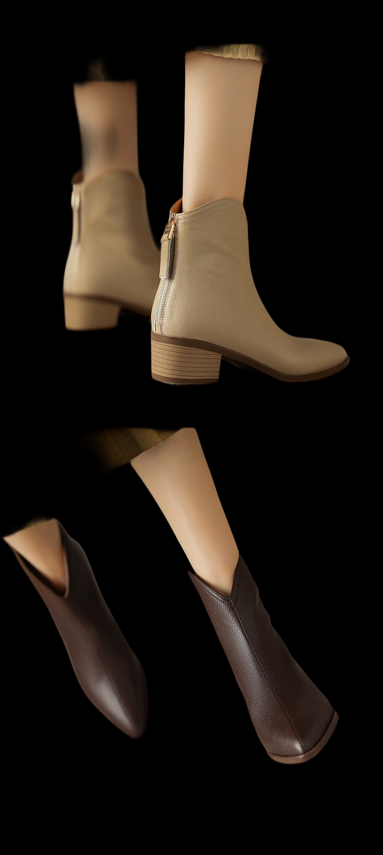 Velvetgrave Eclipse Boots – Minimalist Pointed Ankle Heel