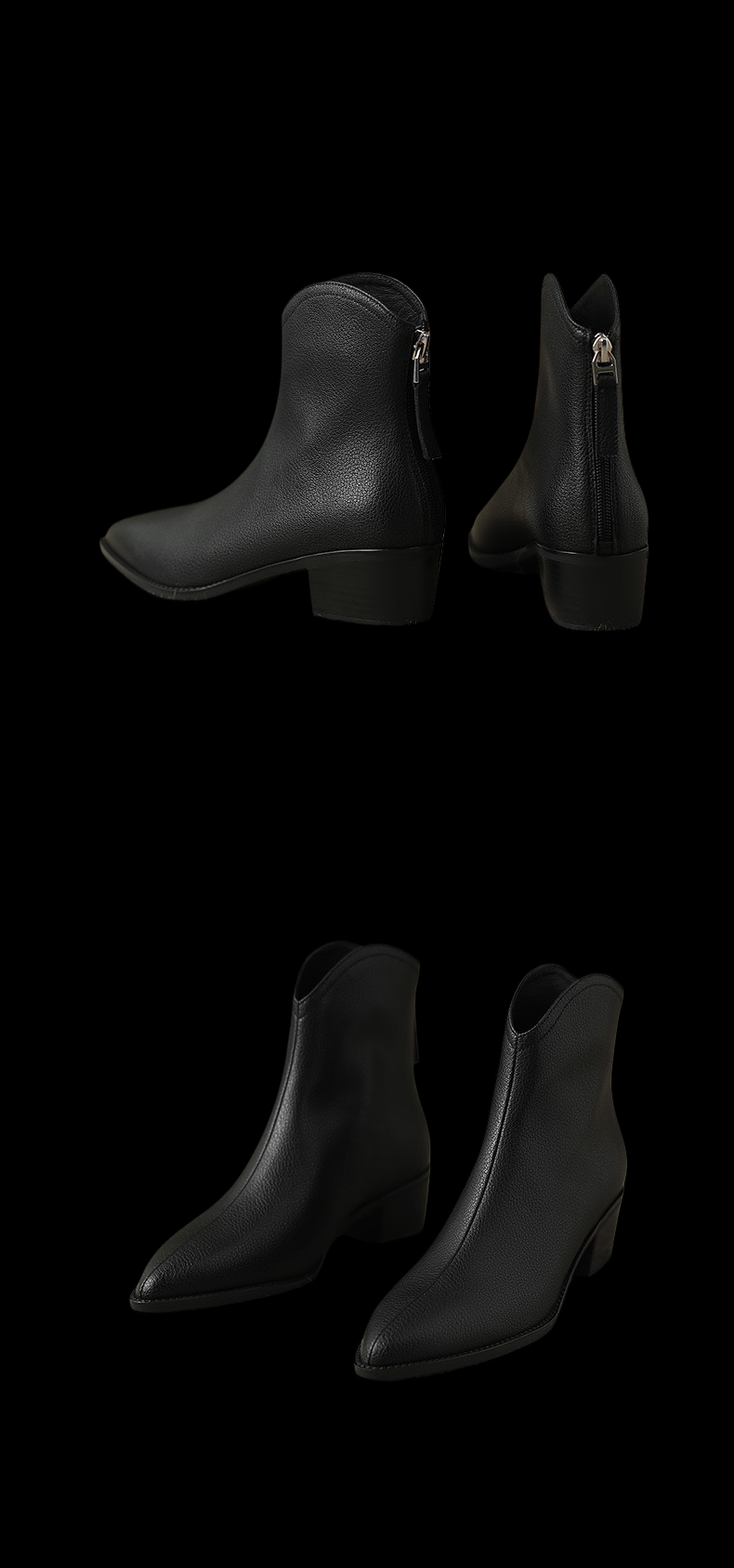 Velvetgrave Eclipse Boots – Minimalist Pointed Ankle Heel