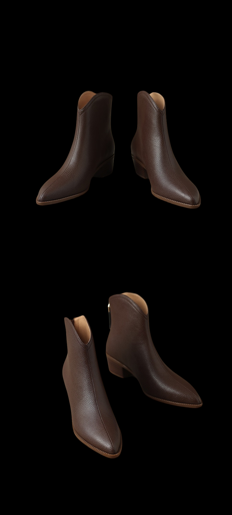 Velvetgrave Eclipse Boots – Minimalist Pointed Ankle Heel