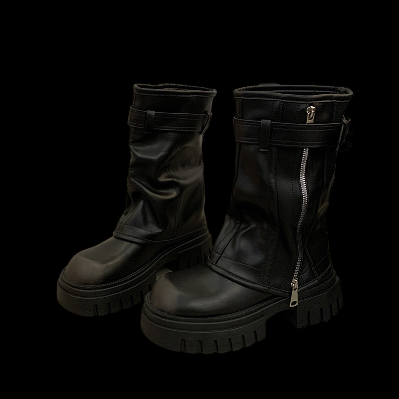 Shadowlace Reliquary Boots – Platform Denim Gothic Lace-Up