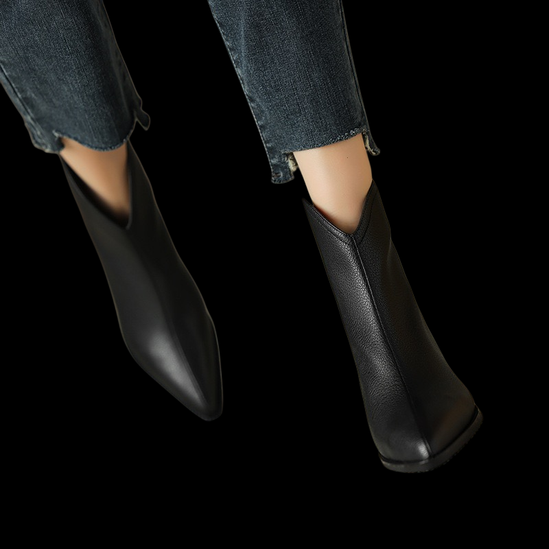 Velvetgrave Eclipse Boots – Minimalist Pointed Ankle Heel