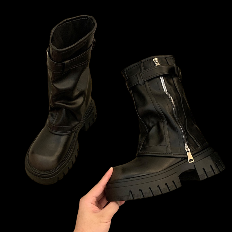 Shadowlace Reliquary Boots – Platform Denim Gothic Lace-Up