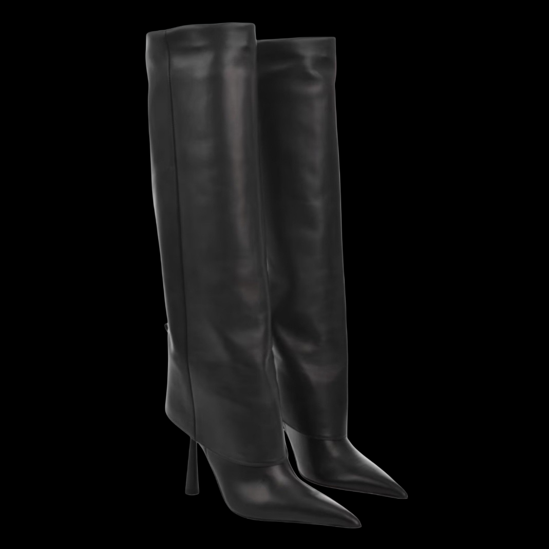 Obsidian Totem Stiletto Boots – High Gothic Pointed Tower Heel