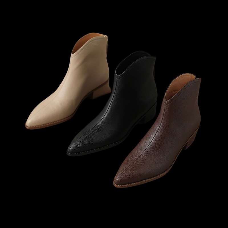 Velvetgrave Eclipse Boots – Minimalist Pointed Ankle Heel