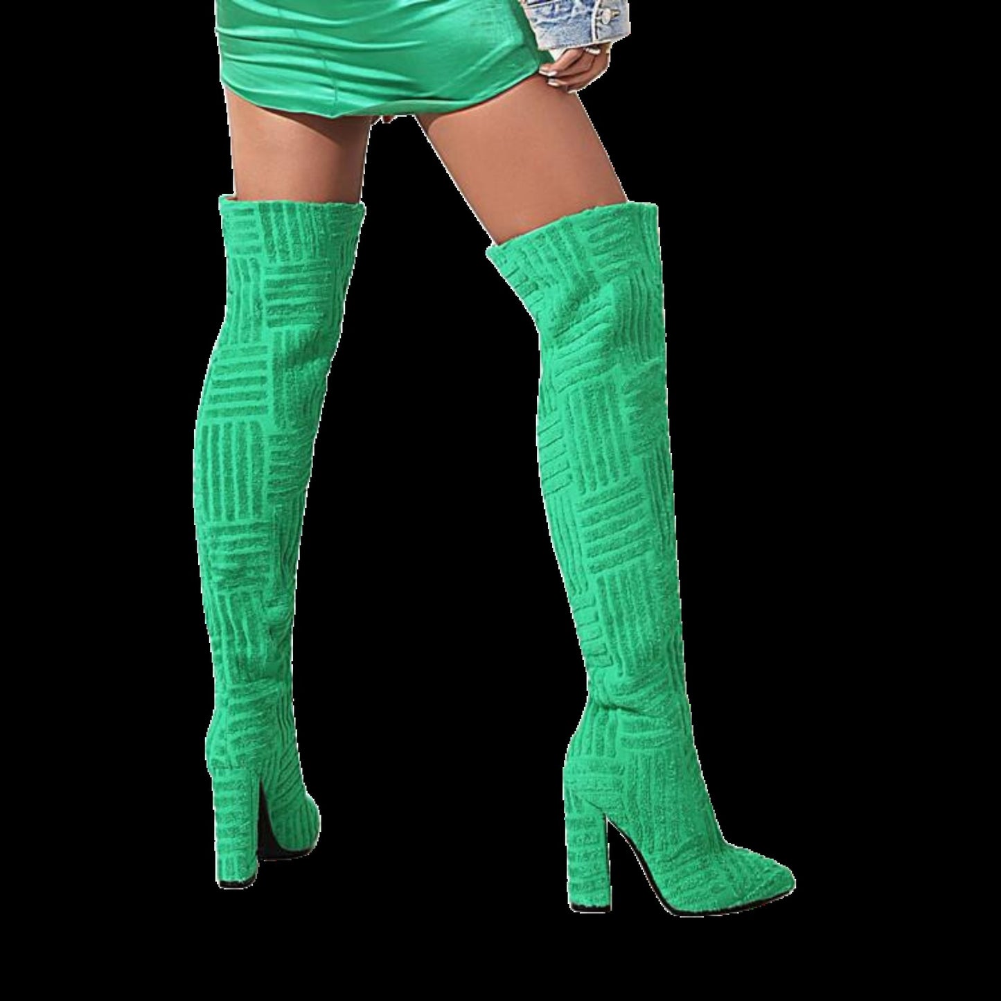 Seraphic Binding Boots – Suede Thigh-High Gothic Tower Heel