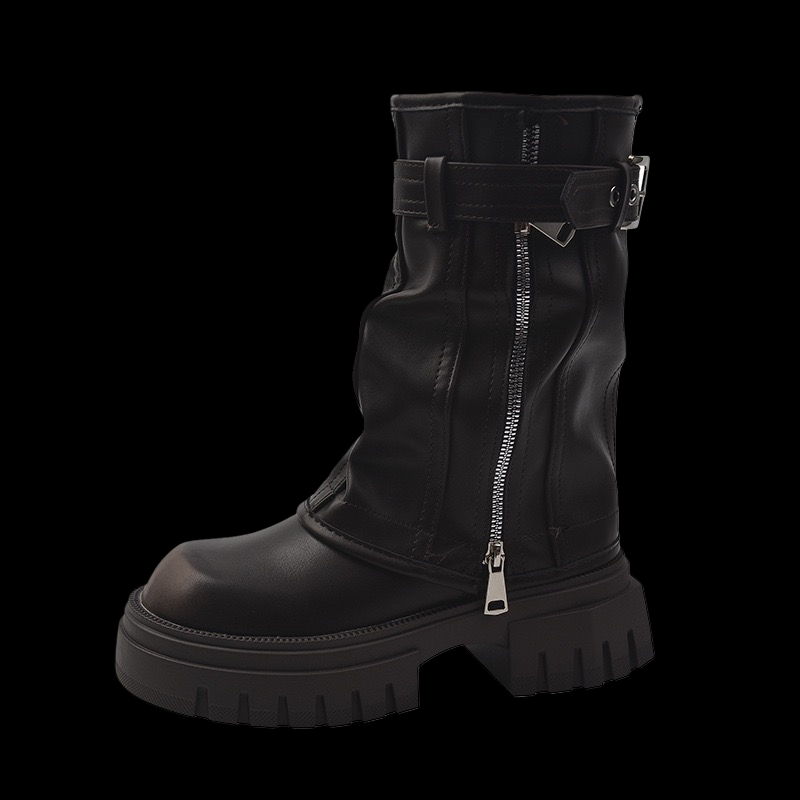 Shadowlace Reliquary Boots – Platform Denim Gothic Lace-Up