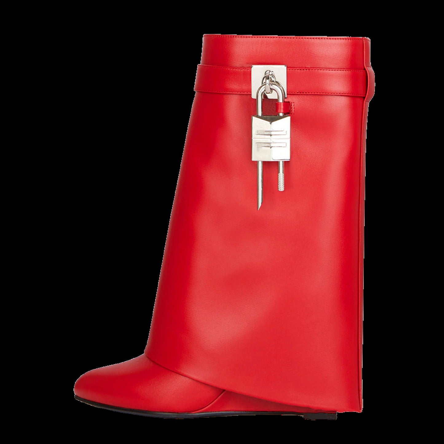 Ironveil Warden Boots – Wide Tube Gothic Wedge Slip-On