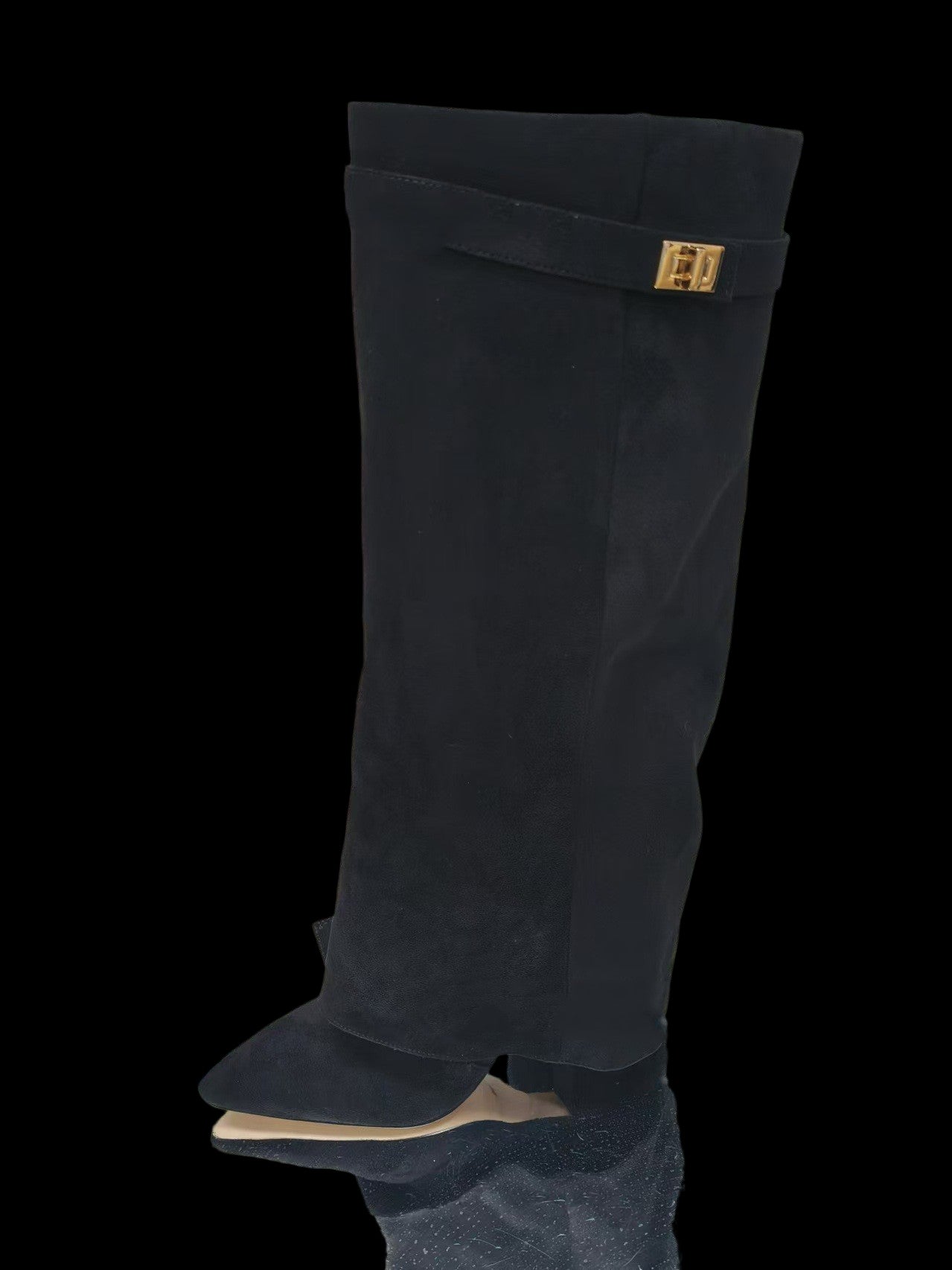 Nightbane Sovereign Boots – Mid-Calf Gothic Chunky Heel