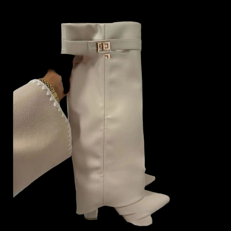 Nightbane Sovereign Boots – Mid-Calf Gothic Chunky Heel